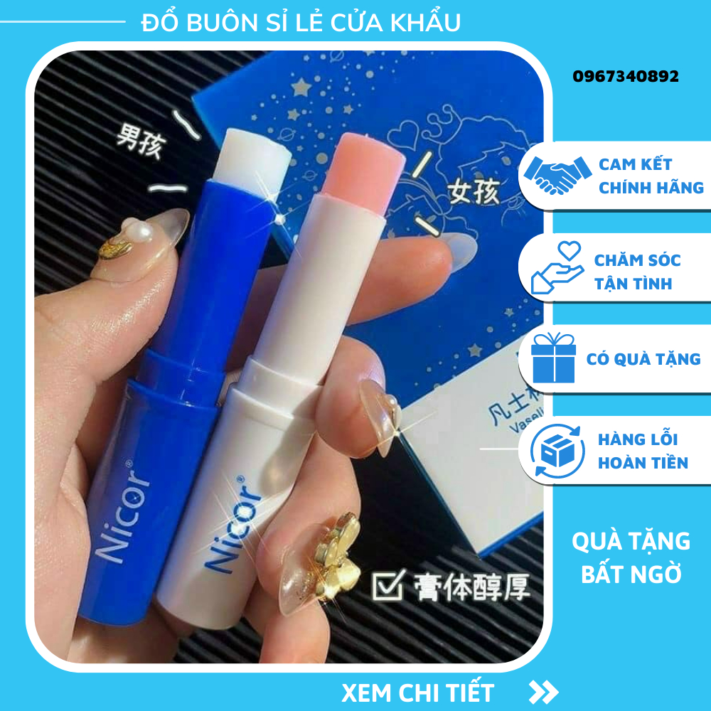 SET 2 CÂY SON DƯỠNG MÔI NICOR ,💖FREESHIP💖, giành cả CHO NAM VÀ NỮ