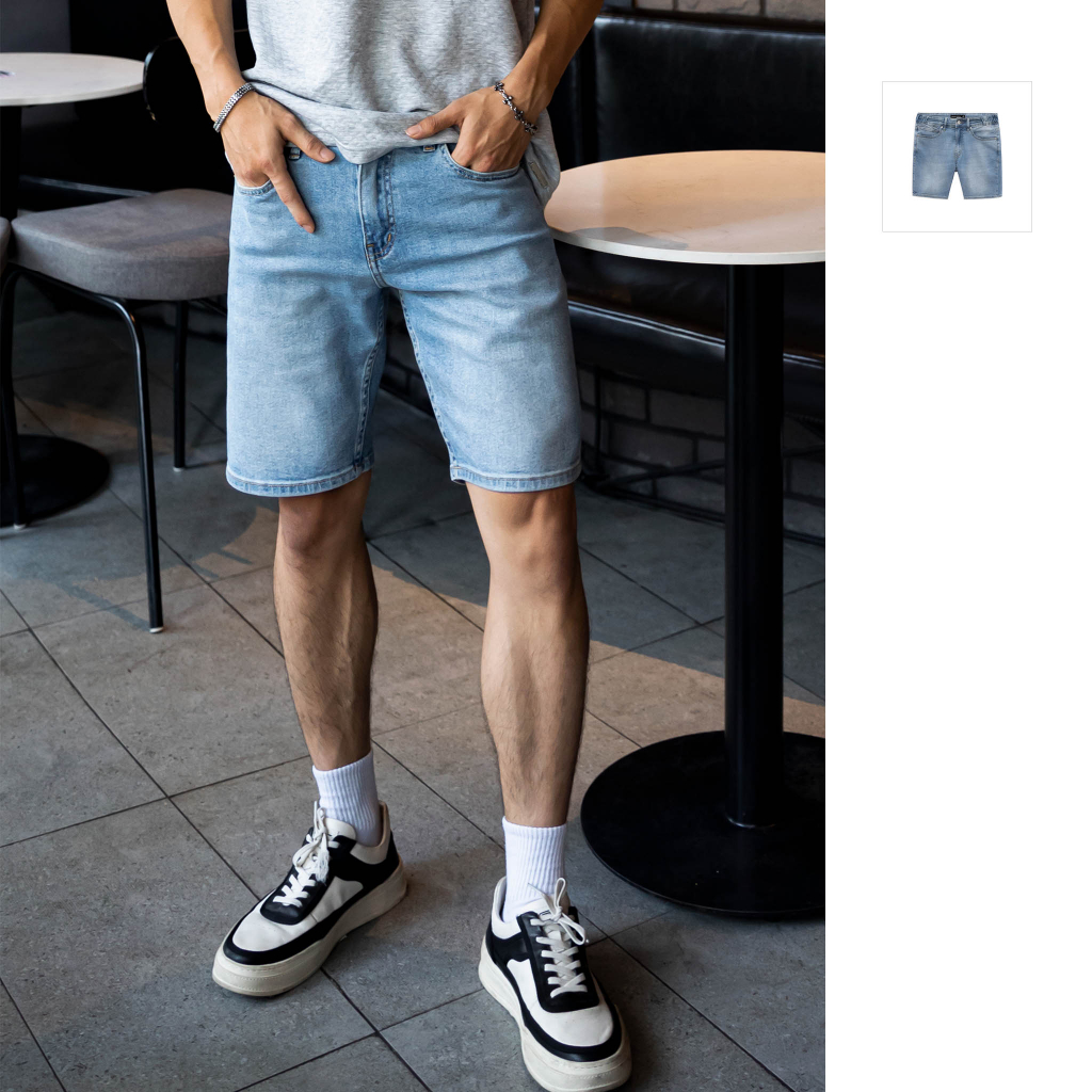 Quần Short Nam Denim Back Minipock Blue, Chất Vải Jean Cotton Thoải Mái, QS0047, SOMEHOW