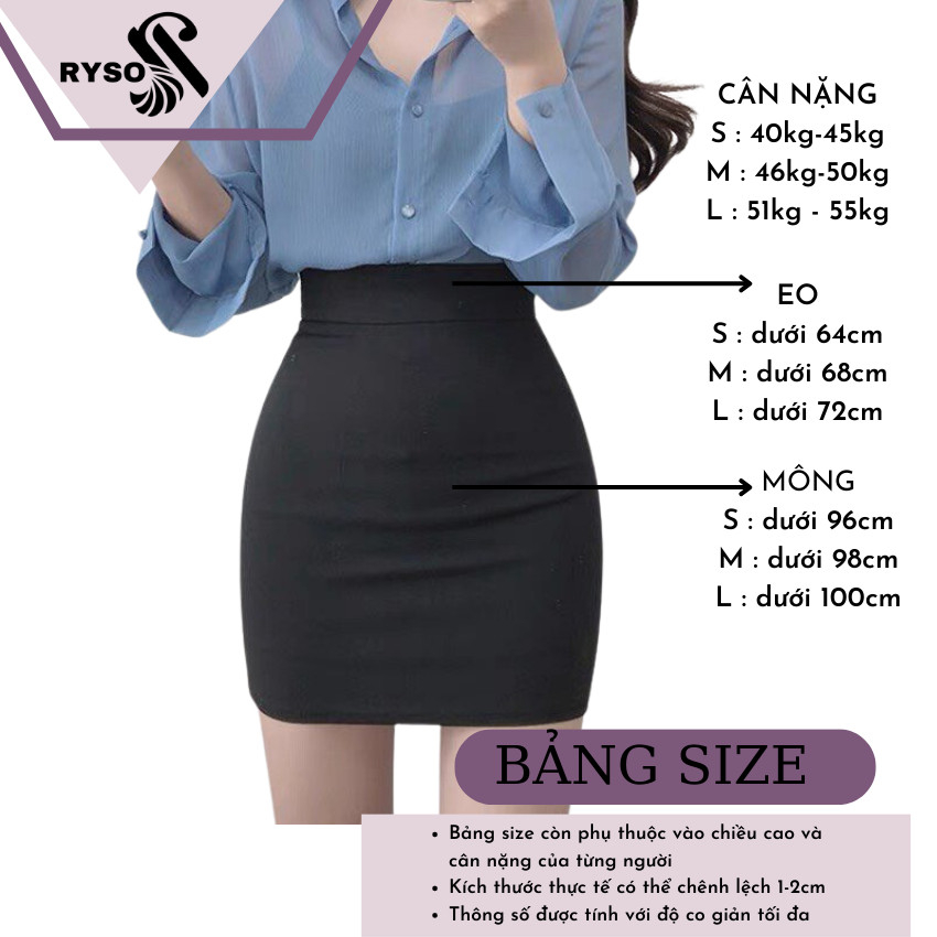 Chân Váy Công Sở Xẻ Tà Sau Ngắn/Lỡ/Dài Chất Mango Cao Cấp,sang trọng, thanh lịch RYSO FASHION