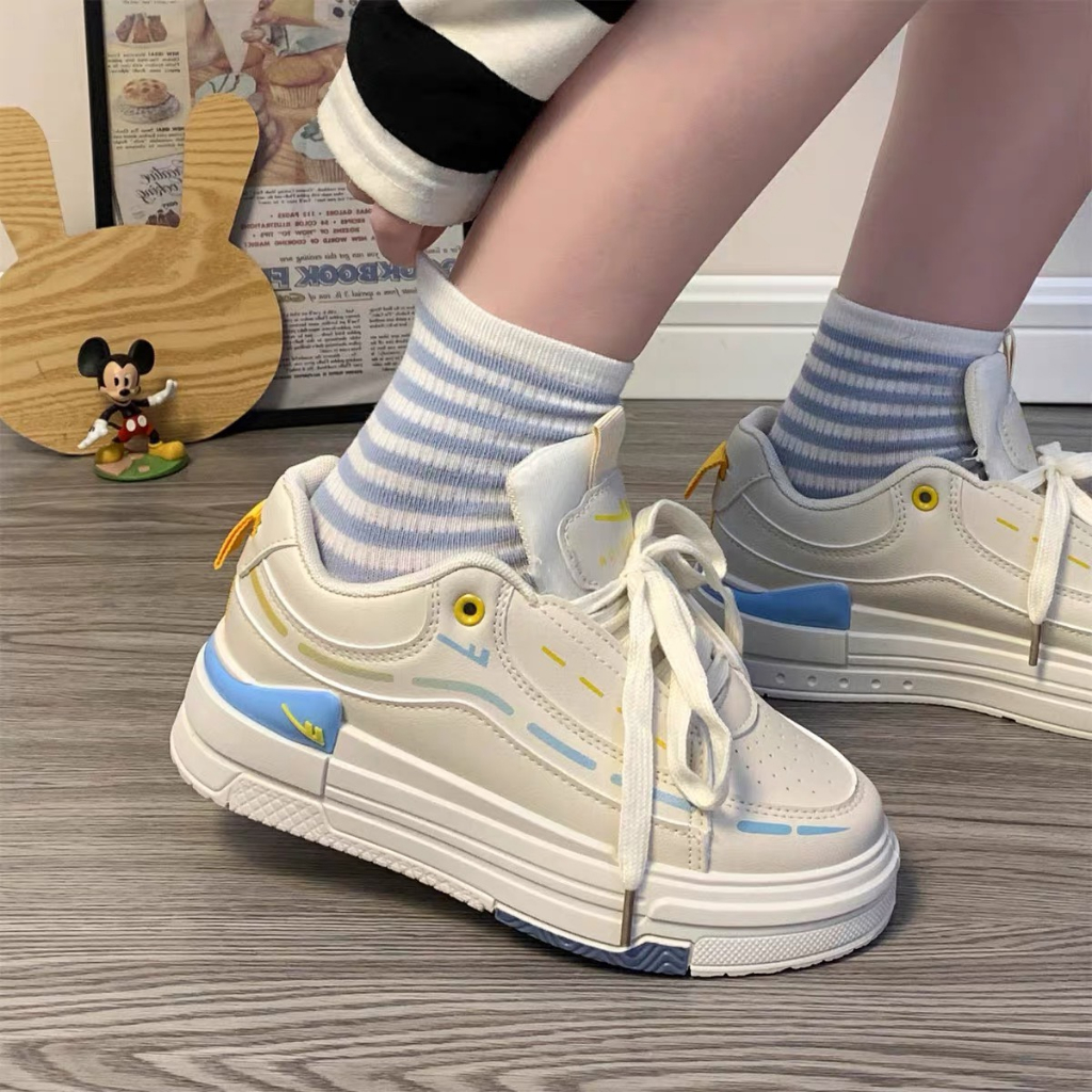 Giày nữ thể thao đế cao đẹp chất phối màu DonPark