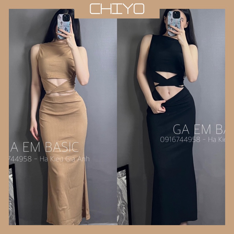 Đầm Body Kiểu Khoét Eo Cột Dây Cá Tính D235