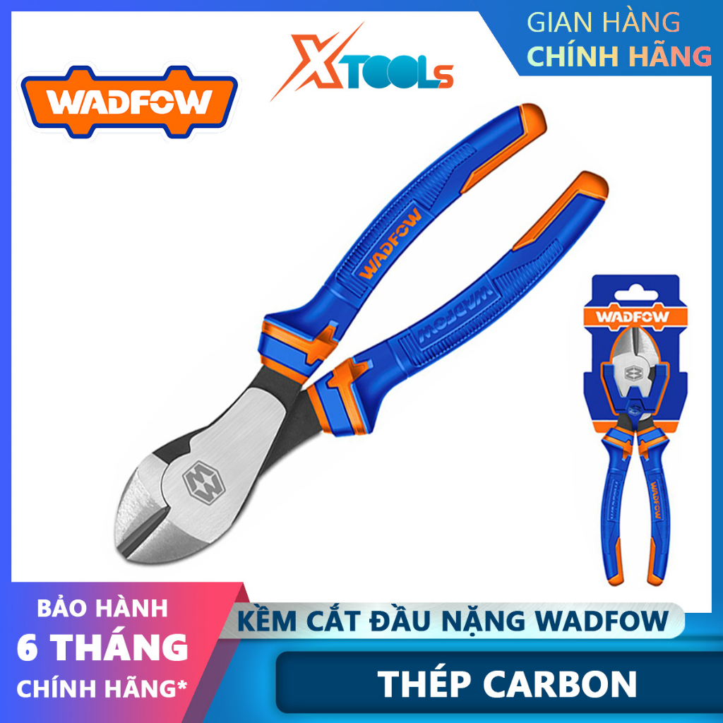 Kềm cắt đầu nặng WADFOW kích thước 7-8inch, chất liệu thép carbon, phủ lớp dầu bóng chống gỉ