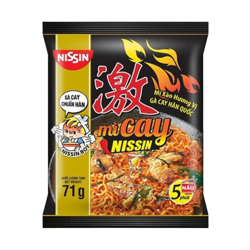 Mì cay Nissin vị phô mai cay Hàn Quốc -1 gói mì trộn cay vị phô mai ăn liền Nissin gói 60g