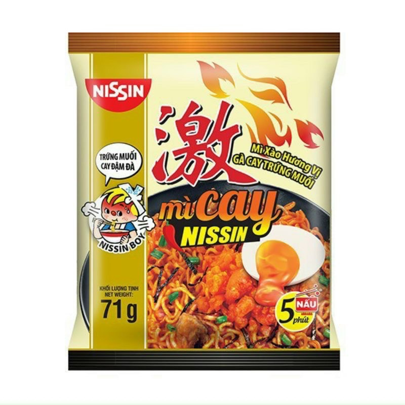 Mì cay Nissin vị phô mai cay Hàn Quốc -1 gói mì trộn cay vị phô mai ăn liền Nissin gói 60g