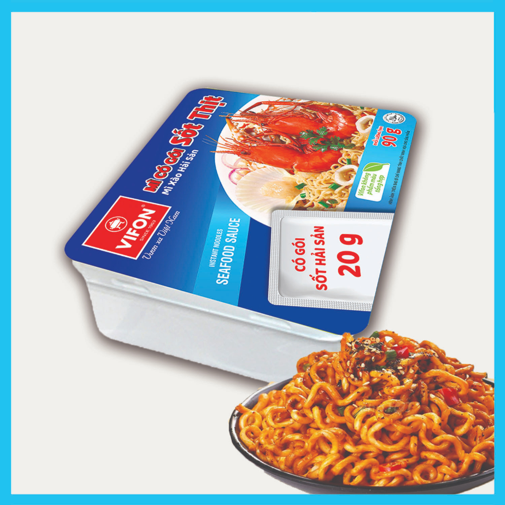 Mì trộn tương đen VIFON hộp 90g-1 hộp mì xào trộn sốt tương đen ăn liền