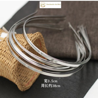 5mm Xương bờm/ phôi bờm inox không rỉ màu bạc, cài tóc băng đô, nguyên liệu làm phụ kiện tóc DIY handmade