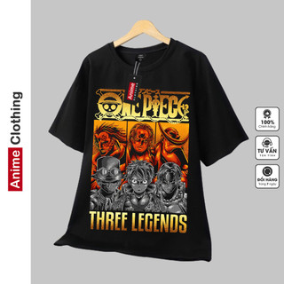 Áo thun Anime Clothing One Piece Three Legends Luffy-55 phông đen cotton 3D trame