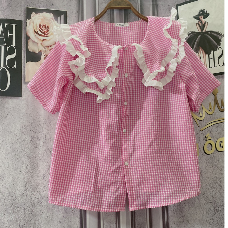 Áo Kẻ 2 Cổ Mặc Bầu Và Sau Sinh