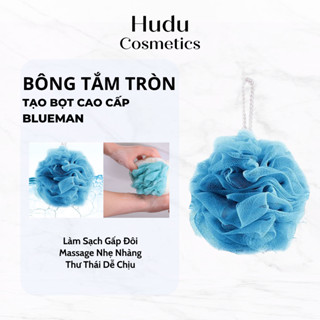 Bông Tắm Tròn Cao Cấp Màu Xanh Dương BlueMan