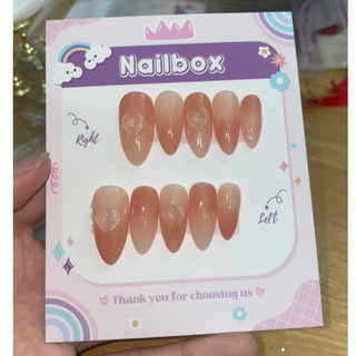 Nailbox ombre quả đào (có charm)