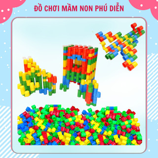 Đồ chơi xếp hình lắp ghép hàng việt nam chất lượng cao 164 chi tiết cho bé đồ chơi lắp ráp ghép nút lớn