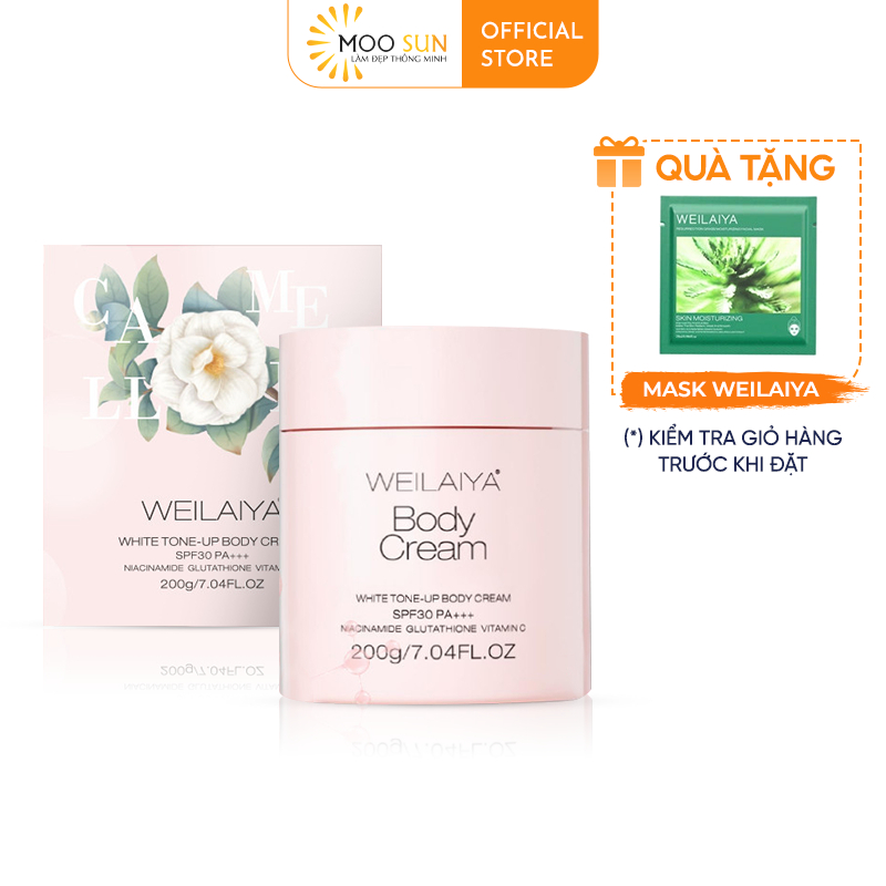 Kem Body Weilaiya Dưỡng Trắng Da Nâng Tone White Tone-Up Body Cream SPF30 PA+++ 200ml