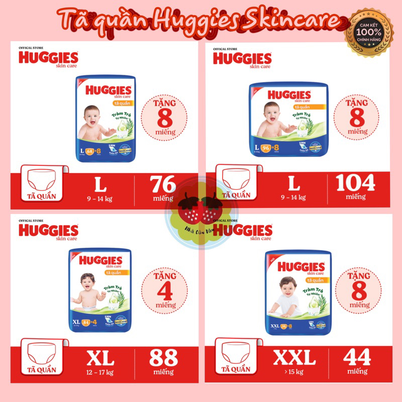 Tã quần/dán Huggies Skincare Jumbo M79/L76/L104/XL88/XXL62