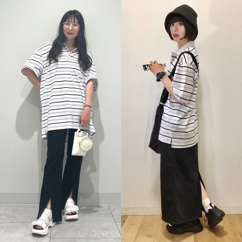 Áo phông polo nam kẻ ngang Dry-Ex của GU - Nhật