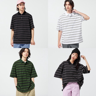 Áo phông polo nam kẻ ngang Dry-Ex của GU - Nhật