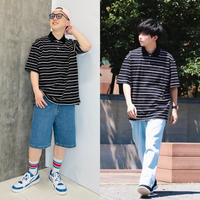 Áo phông polo nam kẻ ngang Dry-Ex của GU - Nhật