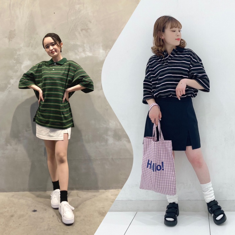 Áo phông polo nam kẻ ngang Dry-Ex của GU - Nhật