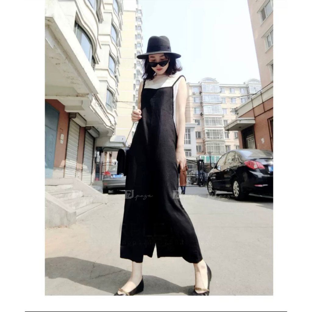 Set Áo Liền Quần Linen Thông Dụng Phong Cách Trẻ Trung