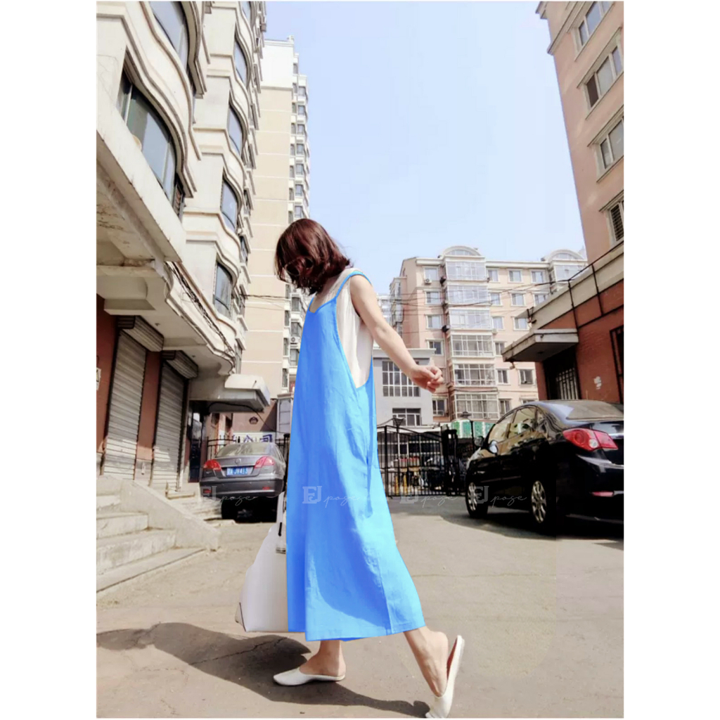 Set Áo Liền Quần Linen Thông Dụng Phong Cách Trẻ Trung