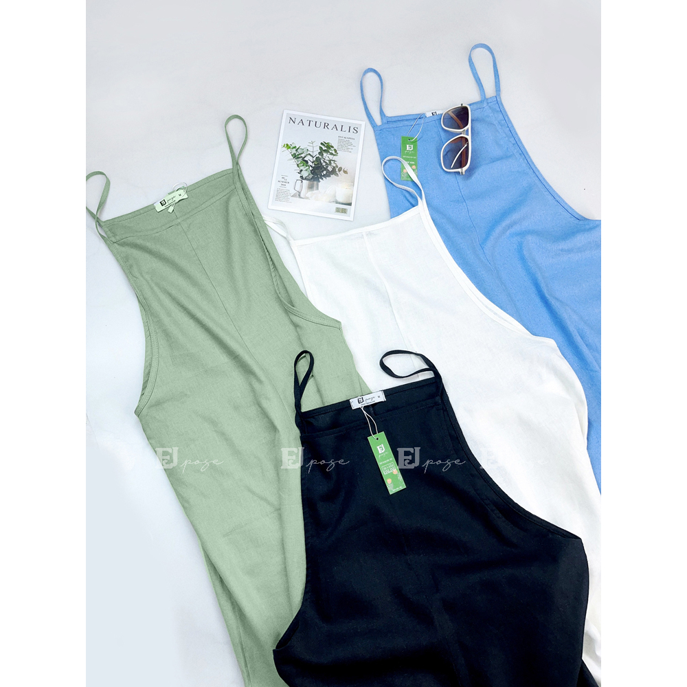 Set Áo Liền Quần Linen Thông Dụng Phong Cách Trẻ Trung