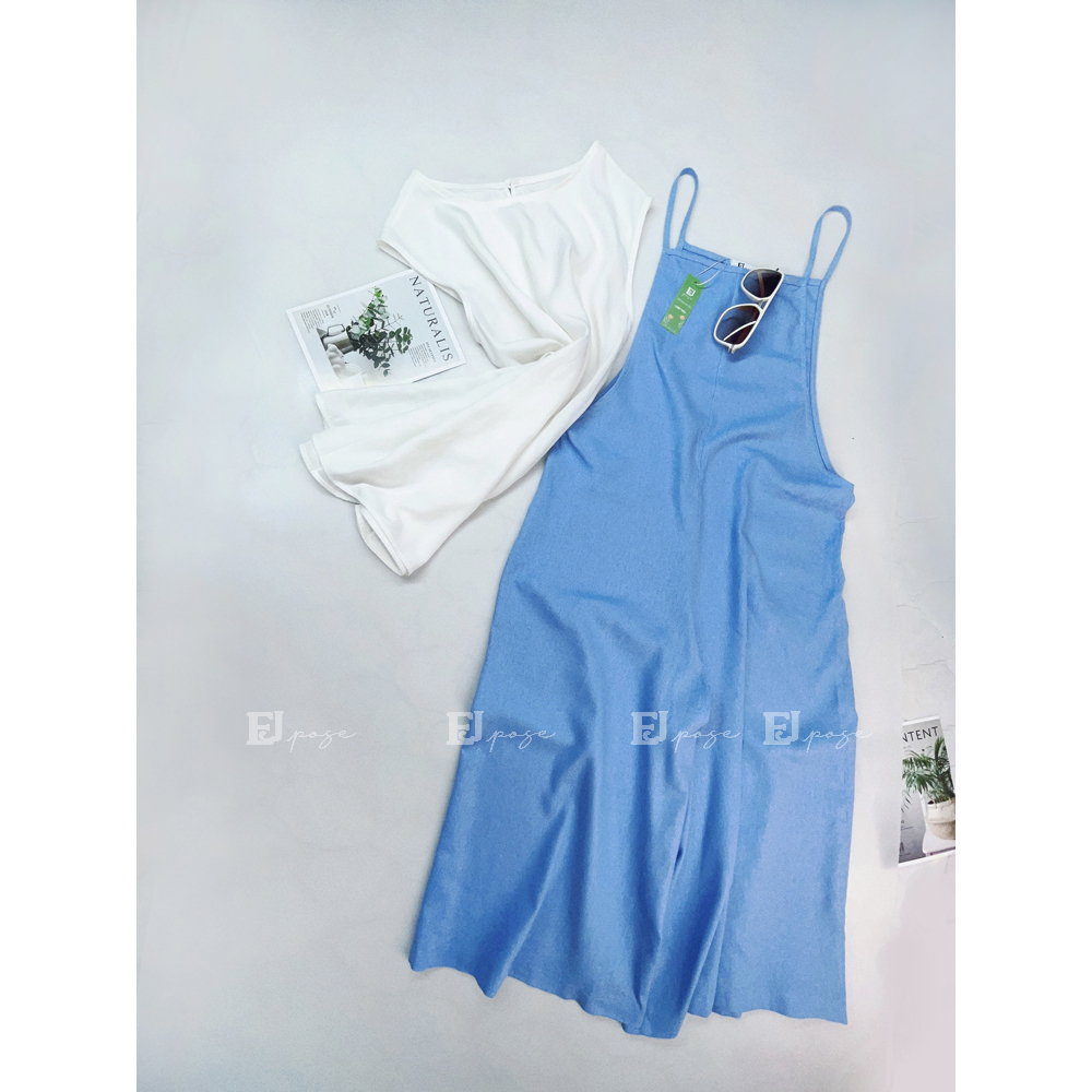 Set Áo Liền Quần Linen Thông Dụng Phong Cách Trẻ Trung