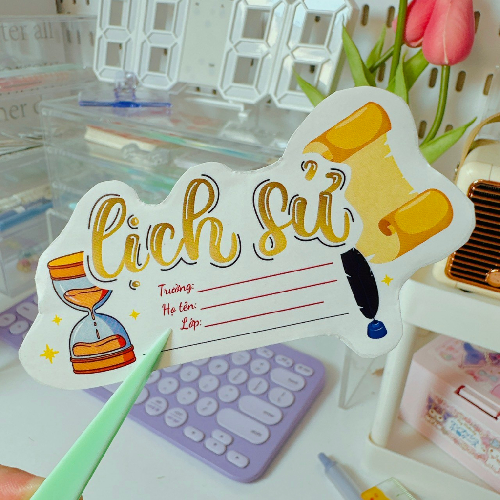 Bộ 15 nhãn dán vở