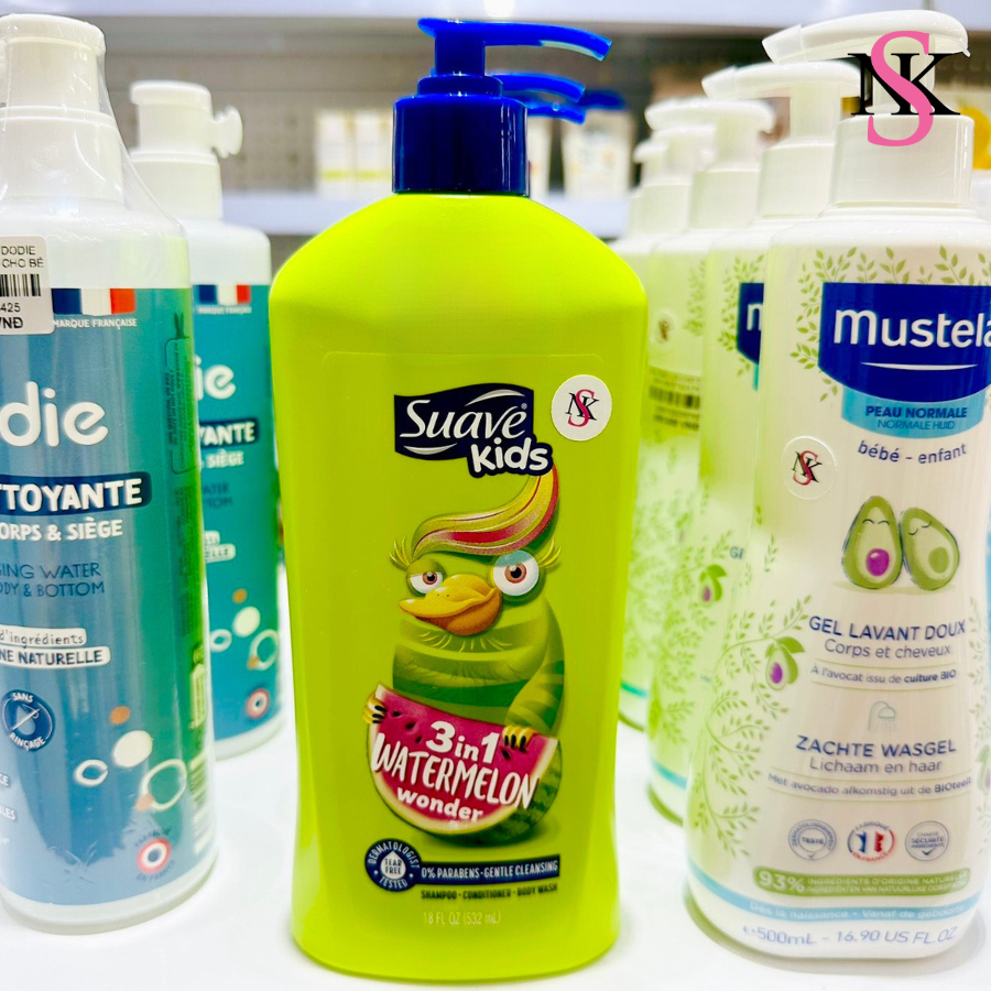 Sữa tắm, gội, xả trẻ em Suave Kids 3in1 hương dưa hấu 532ml
