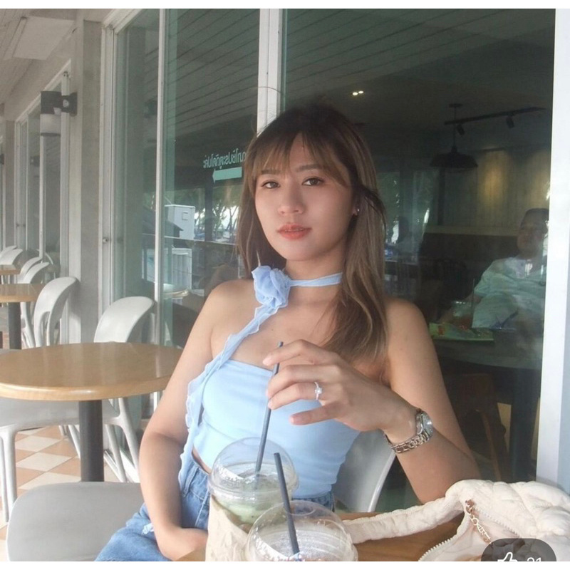Áo ống choker hoa tua rua thun lưới croptop  - 8 màu