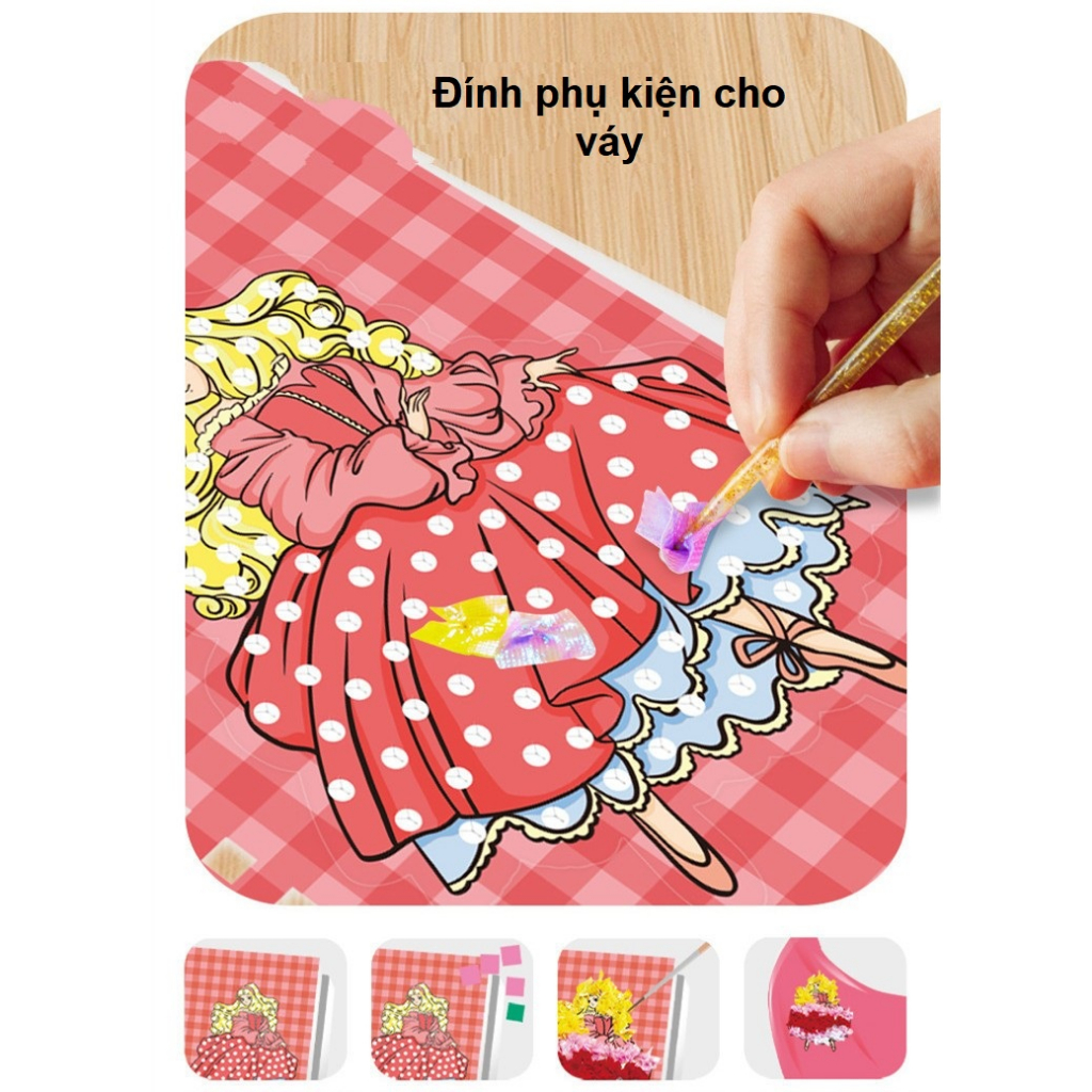 Bộ Đồ Chơi Giấy Dán Cắt Hình Công Chúa Cho Bé Gái