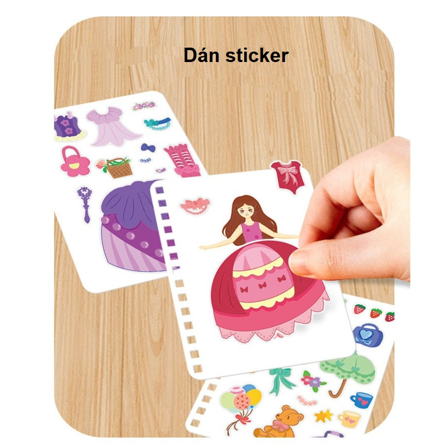 Bộ Đồ Chơi Giấy Dán Cắt Hình Công Chúa Cho Bé Gái