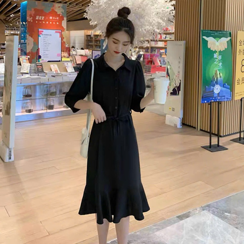 Đầm sơ mi đuôi cá 2 màu