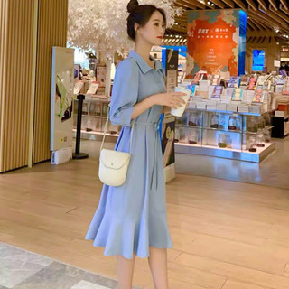 Đầm sơ mi đuôi cá 2 màu (kèm hình thật)