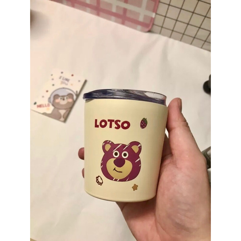 Ly Giữ Nhiệt Mẫu Gấu Dâu Lotso, Toy Story Dung Tích 360ml và 240ml Dễ Thương