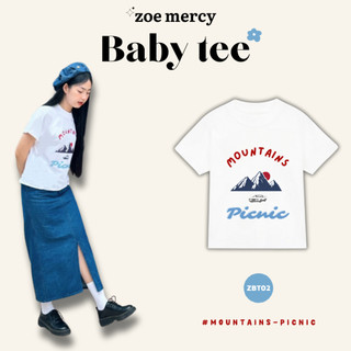🍊 Áo thun BABY TEE cổ bo tròn MOUNTAINS PICNIC - ZOE MERCY | Tshirt (ZBT02)