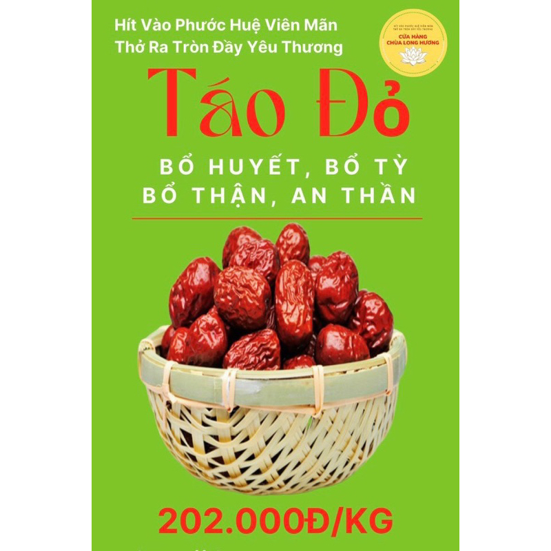 Táo đỏ hữu cơ  Quy Nguyên Thầy Tuệ Hải 100gram