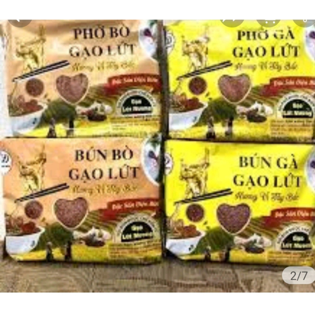 (Combo 10 gói) Bún phở gạo lứt ăn liền vị bò gà gia vị Tây Bắc tiện lợi