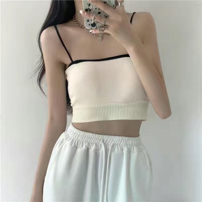 Áo Bra Thun 2 Dây Có Mút Ngực Gam Màu Pastel Quyến Rũ