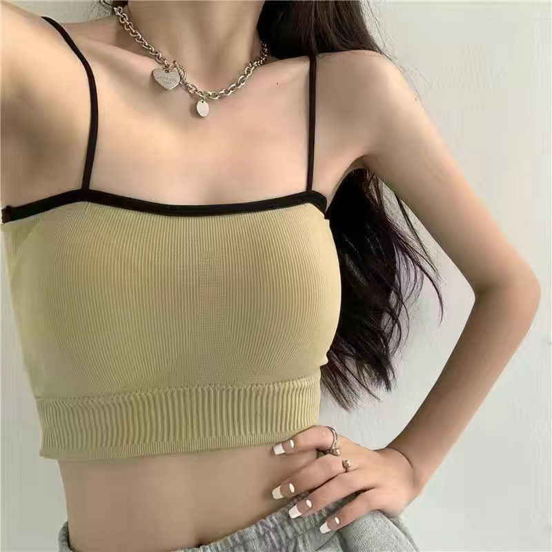 Áo Bra Thun 2 Dây Có Mút Ngực Gam Màu Pastel Quyến Rũ