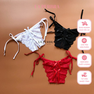 Quần lót ren xẻ đáy dây cột sexy la perbra - x06