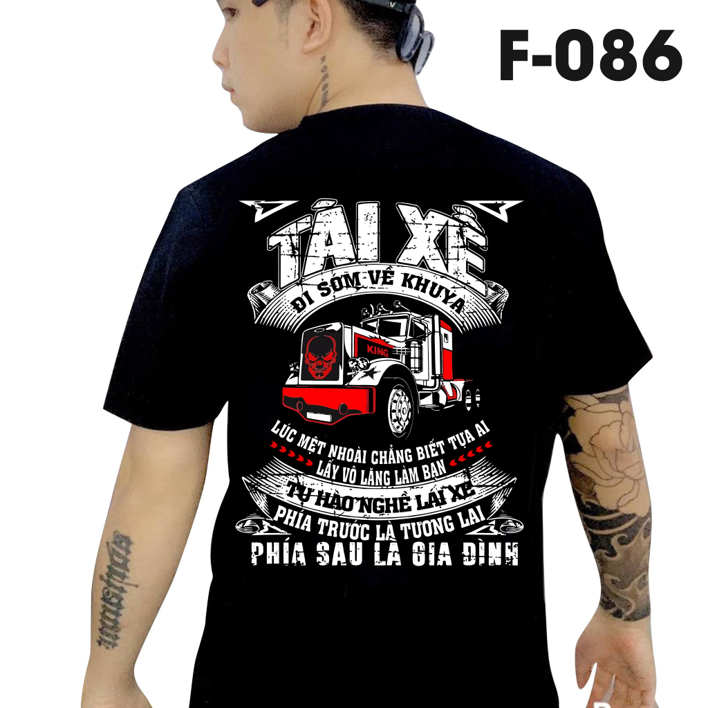 Áo thun in hình - Tài xế nghèo đi sớm về khuya lúc mệt nhoài chẳng biết tựa ai lấy vô lăng làm bạn