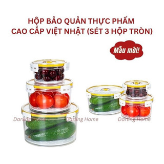 Hộp Nhựa Đựng Thực Phẩm Cao Cấp, Set 3 Hộp Thực Phẩm Tủ Lạnh Xịn Đẹp