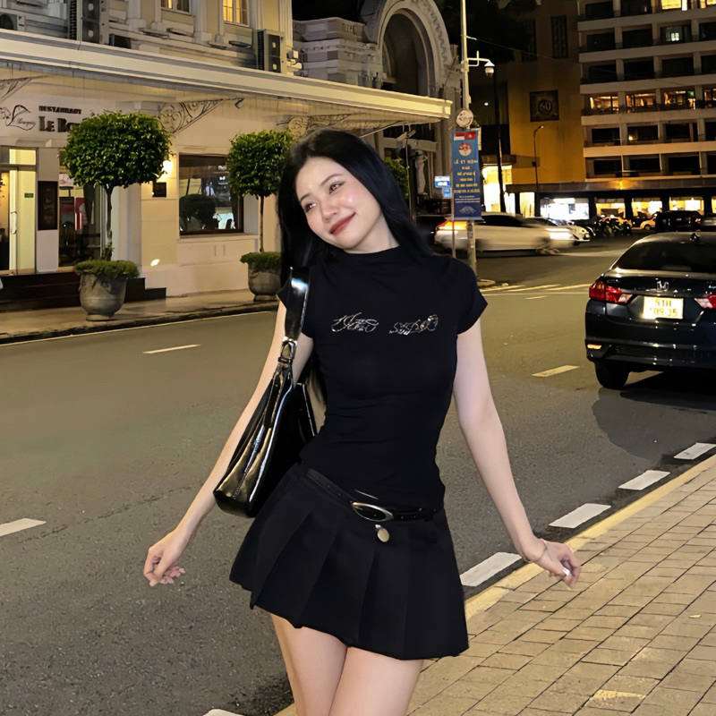 Chân váy xếp ly tặng kèm thắt lưng siêu xinh