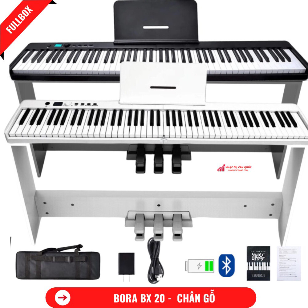 Đàn Piano Điện Bora BX 20 Gấp Gọn - 88 Phím Nặng Cảm Lực - Kết Nối Bluetooth + Chân Đàn