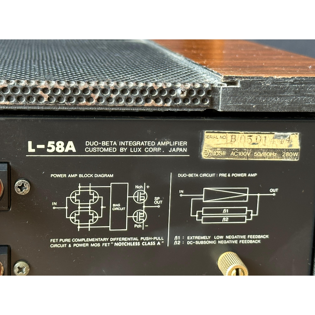 Amply Luxman L58A bản có chữ ký nguyên bản tuyệt đẹp