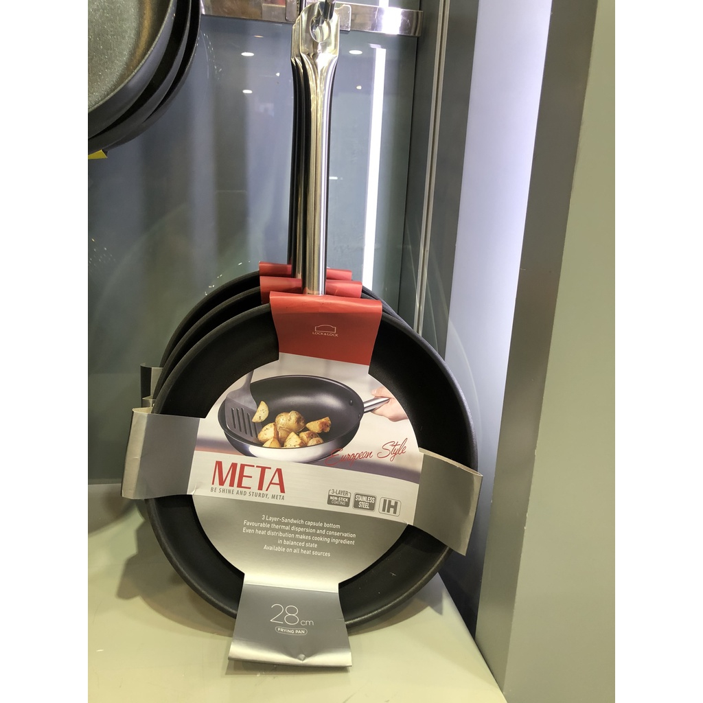 Chảo Chống Dính Meta Bằng Thép Không Gỉ Lock&Lock 20cm, 24cm, 28cm LTP1203, LTP1243, LTP1283