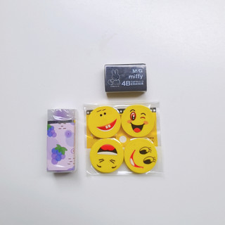 Set gồm 3 cục gôm tẩy bút chì hình Mặt cười , Gôm MG. Hình Trái Cây dễ thương
