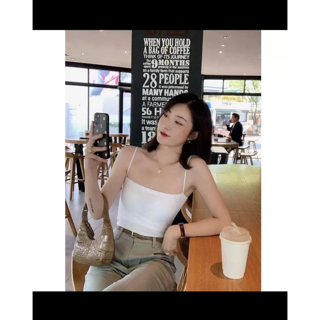 Áo bra nữ quây ngực 2 dây mảnh dáng lửng có mút ngực chất cotton  mềm mại siêu co giãn