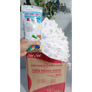 Túi 10 chiếc khẩu trang kf94 kk tiến hùng cho bé 3 - 9 tuổi