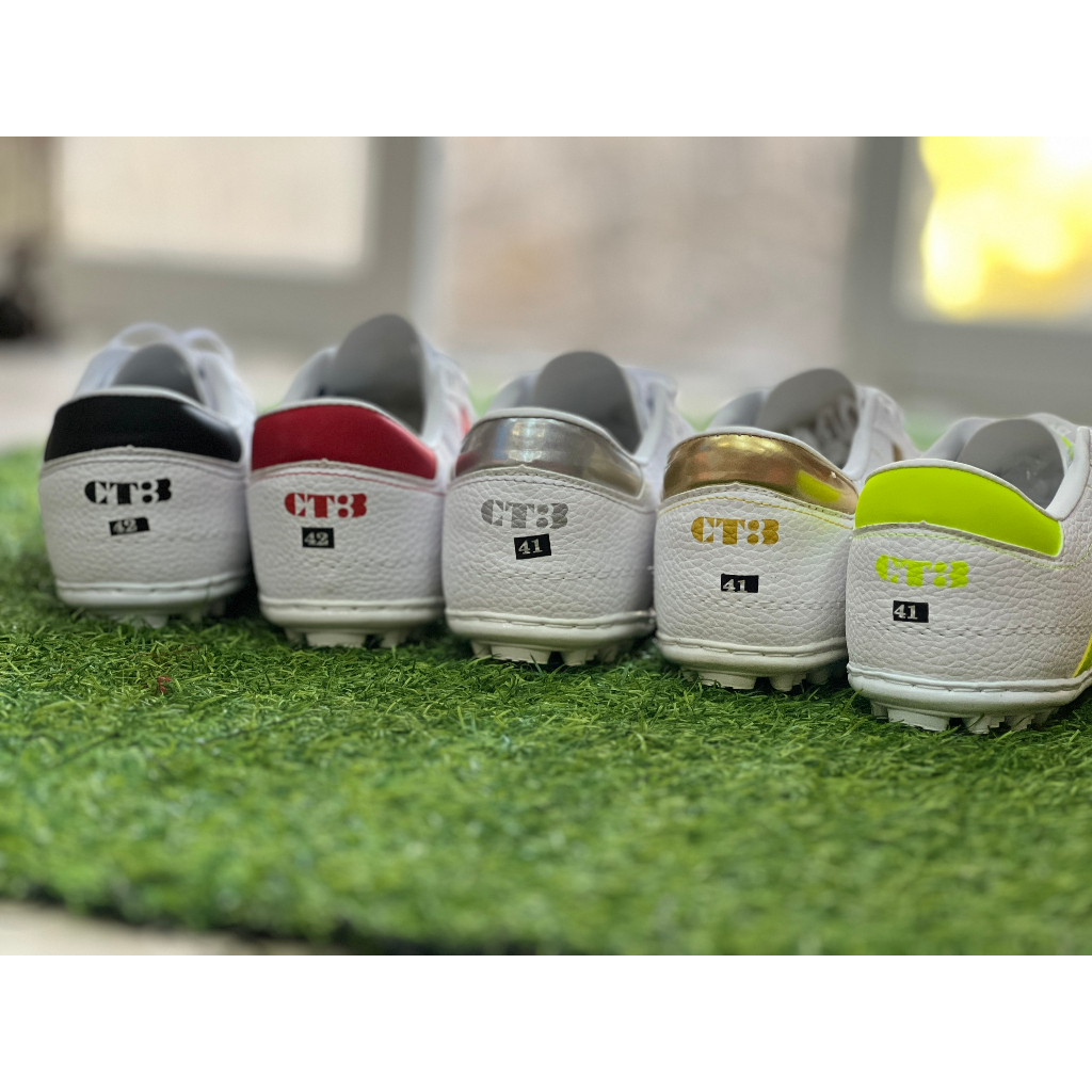 Giày đá banh quốc dân ba sọc da nhăn gót si chống trượt TCG