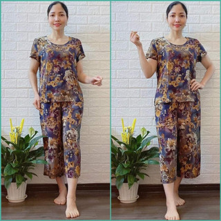 Bộ đồ mặc nhà lanh thoáng mát, đồ bộ cho mẹ